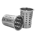 4-SOGA 2X 18/10 Stainless Steel Commercial Conical Utensils Cutlery Holder with 8 Holes