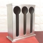 8-SOGA 2X Stainless Steel Buffet Restaurant Spoon Utensil Holder Storage Rack 3 Holes