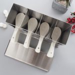7-SOGA 2X Stainless Steel Buffet Restaurant Spoon Utensil Holder Storage Rack 4 Holes