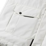 3-abbee White 2XL Winter Fur Hooded Down Jacket Stylish Lightweight Quilted Warm Puffer Coat