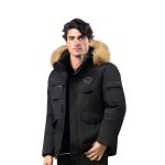 1-abbee Black 3XL Winter Fur Hooded Down Jacket Stylish Lightweight Quilted Warm Puffer Coat