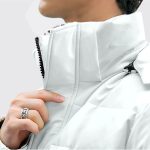 2-abbee White Large Winter Hooded Overcoat Long Jacket Stylish Lightweight Quilted Warm Puffer Coat