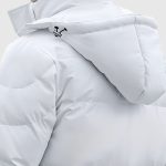 3-abbee White Large Winter Hooded Overcoat Long Jacket Stylish Lightweight Quilted Warm Puffer Coat
