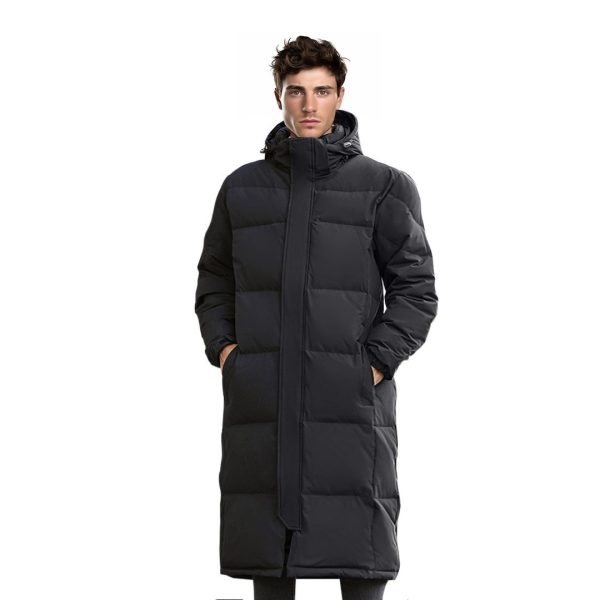 1-abbee Black 2XL Winter Hooded Overcoat Long Jacket Stylish Lightweight Quilted Warm Puffer Coat