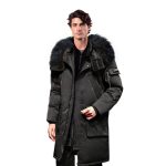 1-abbee Black Large Winter Fur Hooded Down Jacket Stylish Lightweight Quilted Warm Puffer Coat