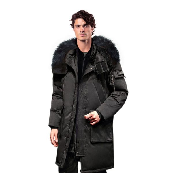 1-abbee Black 3XL Winter Fur Hooded Down Jacket Stylish Lightweight Quilted Warm Puffer Coat