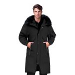 1-abbee Black XL Winter Fur Hooded Thick Overcoat Jacket Stylish Lightweight Quilted Warm Puffer Coat