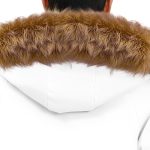 3-abbee White 3XL Winter Fur Hooded Thick Overcoat Jacket Stylish Lightweight Quilted Warm Puffer Coat