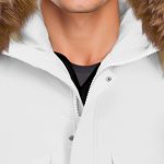 4-abbee White 3XL Winter Fur Hooded Thick Overcoat Jacket Stylish Lightweight Quilted Warm Puffer Coat