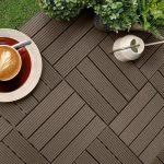 2-SOGA 2X 11 pcs Dark Chocolate DIY Wooden Composite Decking Tiles Garden Outdoor Backyard Flooring Home Decor
