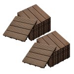 1-SOGA 2X 11 pcs Dark Chocolate DIY Wooden Composite Decking Tiles Garden Outdoor Backyard Flooring Home Decor