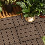 6-SOGA 2X 11 pcs Dark Chocolate DIY Wooden Composite Decking Tiles Garden Outdoor Backyard Flooring Home Decor