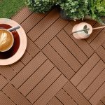 2-SOGA 11 pcs Red Brown DIY Wooden Composite Decking Tiles Garden Outdoor Backyard Flooring Home Decor