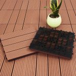 5-SOGA 2X 11 pcs Red Brown DIY Wooden Composite Decking Tiles Garden Outdoor Backyard Flooring Home Decor