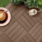 2-SOGA 11 pcs Light Chocolate DIY Wooden Composite Decking Tiles Garden Outdoor Backyard Flooring Home Decor