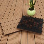 5-SOGA 11 pcs Coffee DIY Wooden Composite Decking Tiles Garden Outdoor Backyard Flooring Home Decor