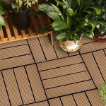 6-SOGA 11 pcs Coffee DIY Wooden Composite Decking Tiles Garden Outdoor Backyard Flooring Home Decor
