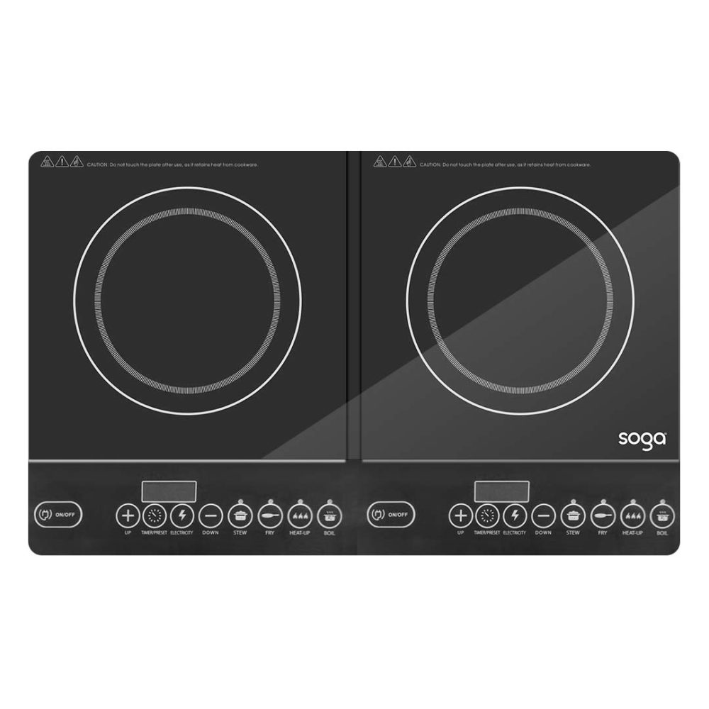 1-SOGA Cooktop Portable Induction LED Electric Double Duo Hot Plate Burners Cooktop Stove