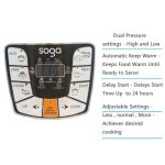 4-SOGA 2X Stainless Steel Electric Pressure Cooker 10L Nonstick 1600W