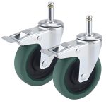 1-SOGA 2X 4" Heavy Duty Polyurethane Swivel Castor Brake Wheels