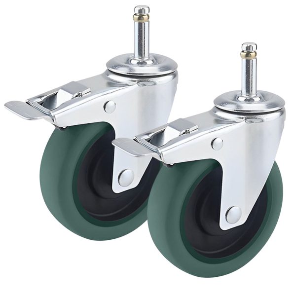 1-SOGA 2X 4" Heavy Duty Polyurethane Swivel Castor Brake Wheels