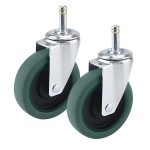 1-SOGA 2X 4" Heavy Duty Polyurethane Swivel Castor Wheels