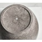 8-SOGA 32cm Rock Grey Round Resin Plant Flower Pot in Cement Pattern Planter Cachepot for Indoor Home Office