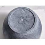 8-SOGA 2X 32cm Weathered Grey Round Resin Plant Flower Pot in Cement Pattern Planter Cachepot for Indoor Home Office