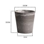 2-SOGA 32cm Rock Grey Round Resin Plant Flower Pot in Cement Pattern Planter Cachepot for Indoor Home Office