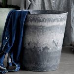 5-SOGA 37cm Weathered Grey Round Resin Plant Flower Pot in Cement Pattern Planter Cachepot for Indoor Home Office