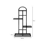 5-SOGA 4 Tier 5 Pots Black Metal Plant Stand Flowerpot Display Shelf Rack Indoor Home Office Decor