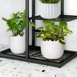 7-SOGA 4 Tier 5 Pots Black Metal Plant Stand Flowerpot Display Shelf Rack Indoor Home Office Decor
