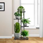 3-SOGA 2X 4 Tier 5 Pots Black Metal Plant Stand Flowerpot Display Shelf Rack Indoor Home Office Decor