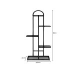 5-SOGA 2X 5 Tier 6 Pots Black Metal Plant Stand Flowerpot Display Shelf Rack Indoor Home Office Decor