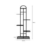 5-SOGA 2X 6 Tier 7 Pots Black Metal Plant Stand Flowerpot Display Shelf Rack Indoor Home Office Decor