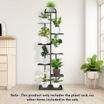 2-SOGA 8 Tier 9 Pots Black Metal Plant Stand Flowerpot Display Shelf Rack Indoor Home Office Decor