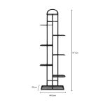 5-SOGA 2X 8 Tier 9 Pots Black Metal Plant Stand Flowerpot Display Shelf Rack Indoor Home Office Decor