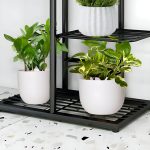 7-SOGA 2X 8 Tier 9 Pots Black Metal Plant Stand Flowerpot Display Shelf Rack Indoor Home Office Decor