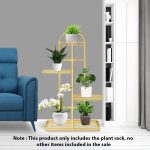 2-SOGA 4 Tier 5 Pots Gold Metal Plant Stand Flowerpot Display Shelf Rack Indoor Home Office Decor