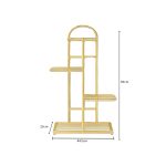 6-SOGA 4 Tier 5 Pots Gold Metal Plant Stand Flowerpot Display Shelf Rack Indoor Home Office Decor