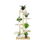 1-SOGA 5 Tier 6 Pots Gold Metal Plant Stand Flowerpot Display Shelf Rack Indoor Home Office Decor