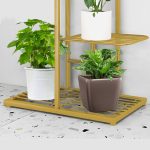 7-SOGA 5 Tier 6 Pots Gold Metal Plant Stand Flowerpot Display Shelf Rack Indoor Home Office Decor