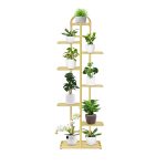 1-SOGA 8 Tier 9 Pots Gold Metal Plant Stand Flowerpot Display Shelf Rack Indoor Home Office Decor
