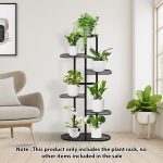 2-SOGA 2X 7 Tier 8 Pots Black Metal Plant Rack Flowerpot Storage Display Stand Holder Home Garden Decor