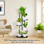 2-SOGA 5 Tier 6 Pots Black Metal Plant Rack Flowerpot Storage Display Stand Holder Home Garden Decor