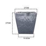 2-SOGA 27cm Weathered Grey Square Resin Plant Flower Pot in Cement Pattern Planter Cachepot for Indoor Home Office