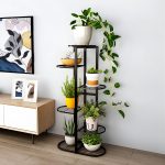 4-SOGA 2X 5 Tier 6 Pots Black Metal Plant Rack Flowerpot Storage Display Stand Holder Home Garden Decor