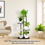 2-SOGA 2X 4 Tier 5 Pots Black Metal Plant Rack Flowerpot Storage Display Stand Holder Home Garden Decor