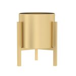 1-SOGA 30CM Gold Metal Plant Stand with Flower Pot Holder Corner Shelving Rack Indoor Display