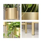 5-SOGA 30CM Gold Metal Plant Stand with Flower Pot Holder Corner Shelving Rack Indoor Display